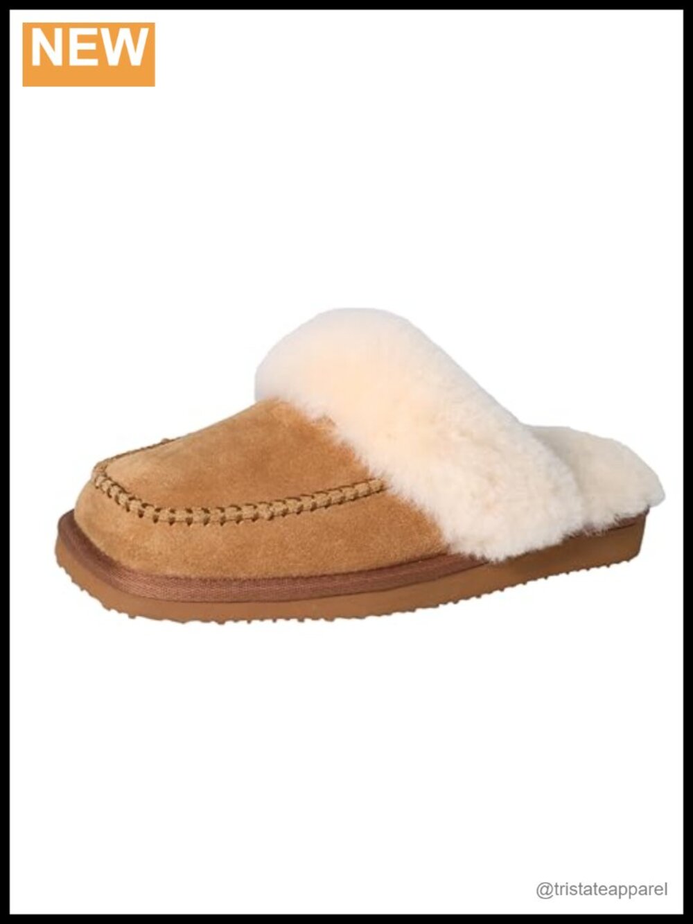 Genuine Leather Slippers Square Toe Sheepskin Memory Foam Indoor Outdoor